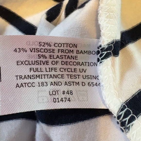 Coolibar UPF 50+ Beach Hoodie | Blue & White Stripe | Crossover Back | Size S - Picture 10 of 11